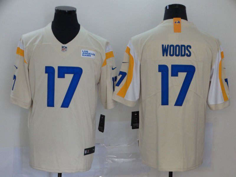 Men Los Angeles Rams #17 Woods Cream Nike Vapor Untouchable Stitched Limited NFL Jerseys->los angeles rams->NFL Jersey